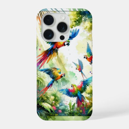 Rainforest Revelry _ Watercolor iPhone 15 Pro Case