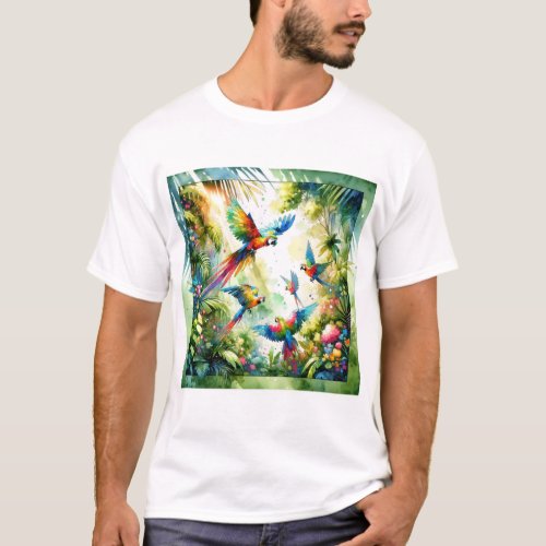 Rainforest Revelry _ Watercolor T_Shirt
