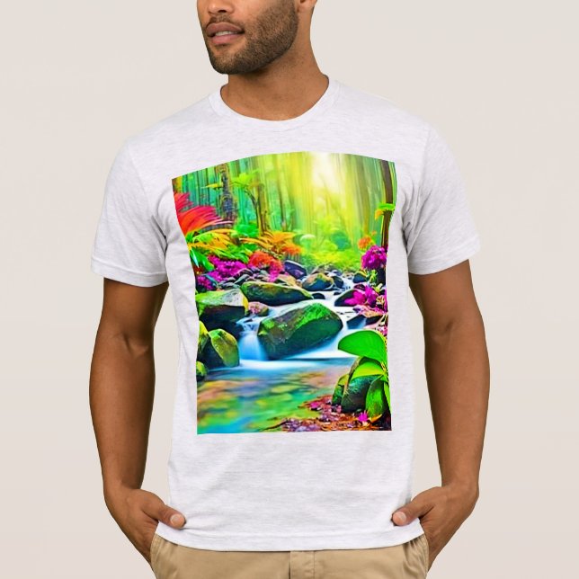 Rainforest River: Vivid Scene T-Shirt (Front)