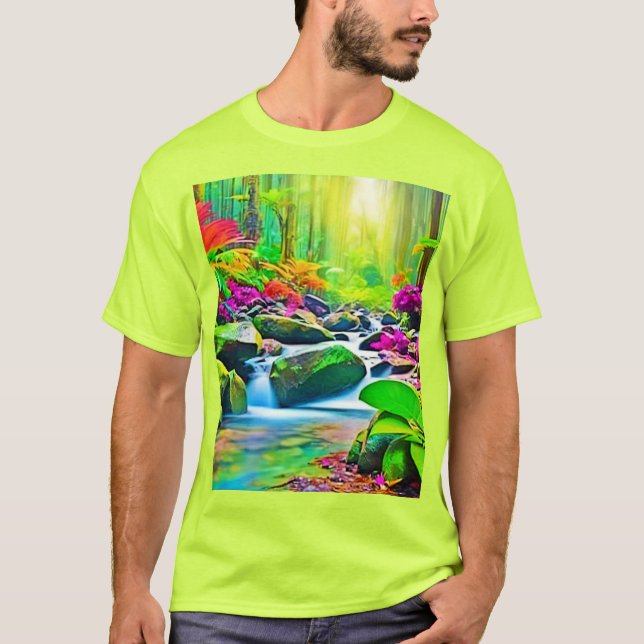 Rainforest River: Vivid Scene T-Shirt (Front)