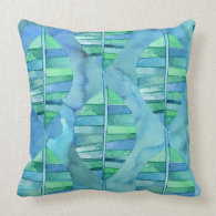 Rainforest Watercolor Leaves Throw Pillow