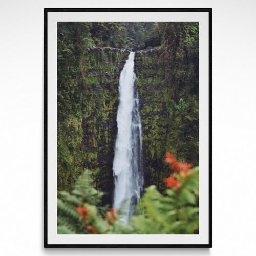 Rainforest Waterfall Photography Poster