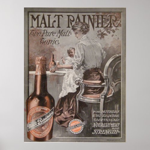 Rainier Beer ad 1909 Mother Advertisment Poster