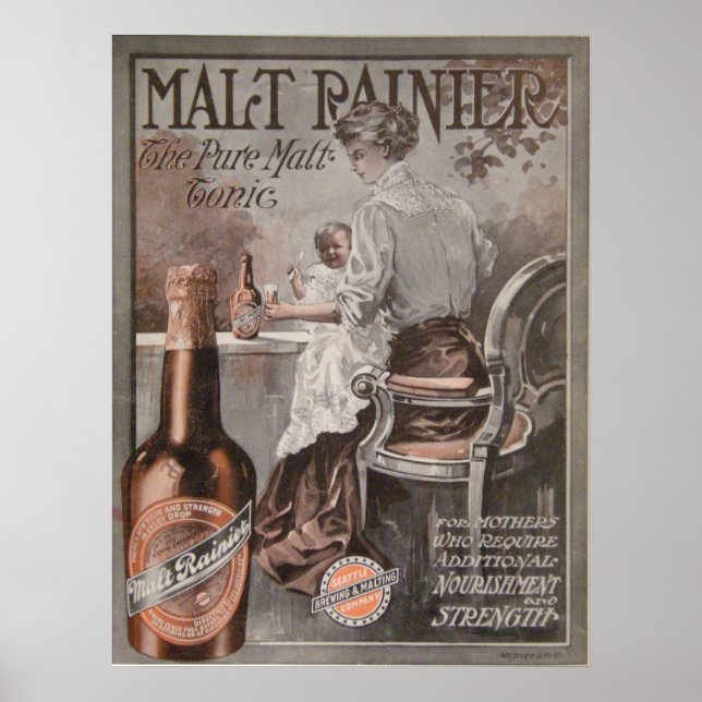 Rainier Beer ad (1909) Mother Advertisment Poster (Front)
