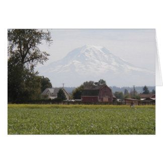 Rainier Mountain barn and farm Cards