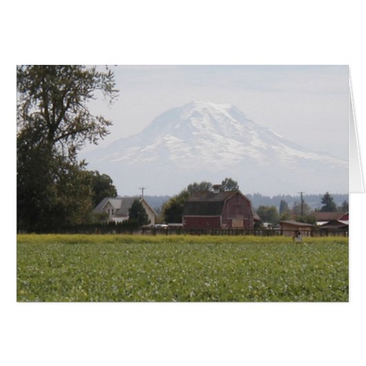 Rainier Mountain barn and farm Cards (Front Horizontal)