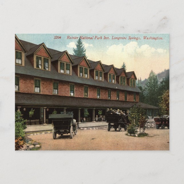 Rainier National Park Inn, Longmire, Vintage View Postcard (Front)