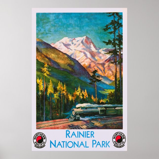 Rainier National Park Vintage Poster (Front)