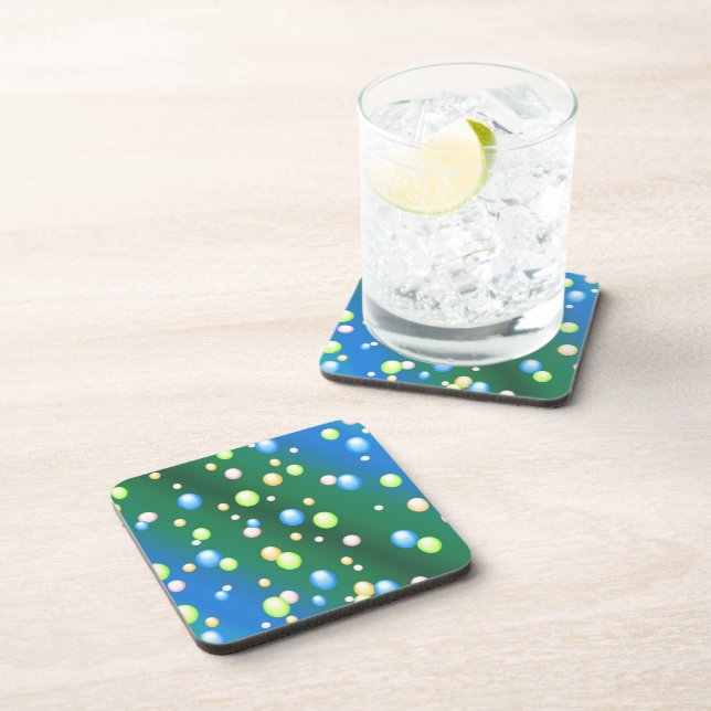 Raining Bubbles Beverage Coaster (Right Side)