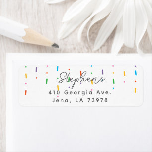 Raining Candy Sprinkles Return Address Label