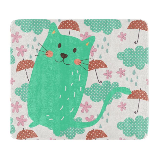 Raining Cats Cutting Board (Front)
