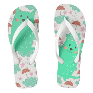 Raining Cats Flip Flops