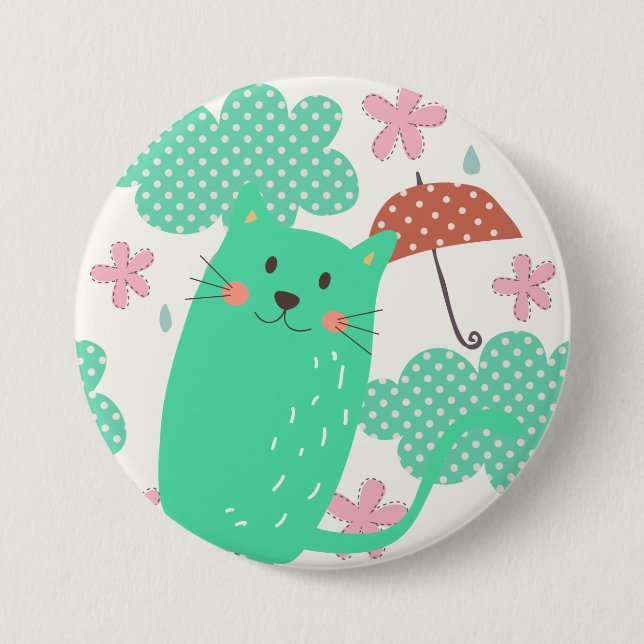 Raining Cats Pinback Button (Front)