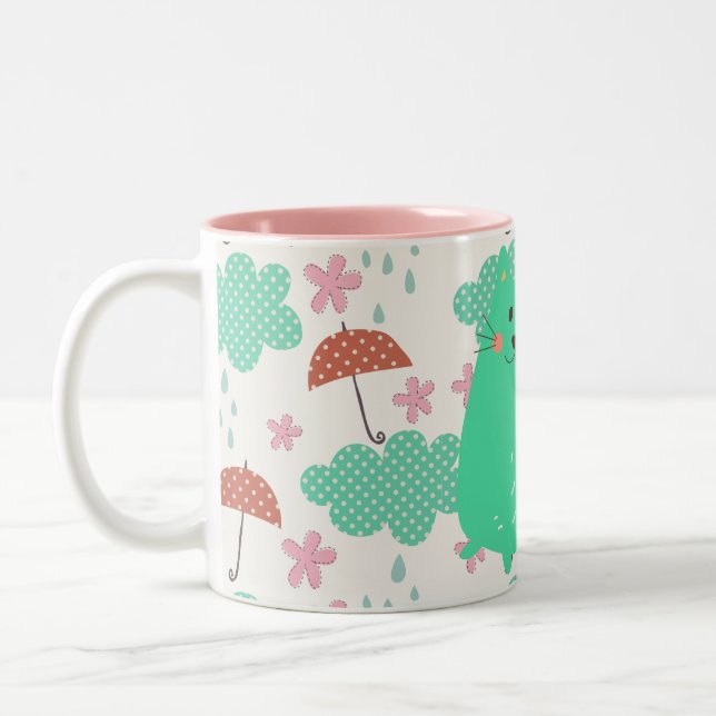 Raining Cats Two-Tone Coffee Mug (Left)