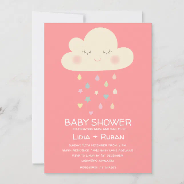 Invitation Zazzle Cloud Baby Shower Invitations Up, Up And Away
