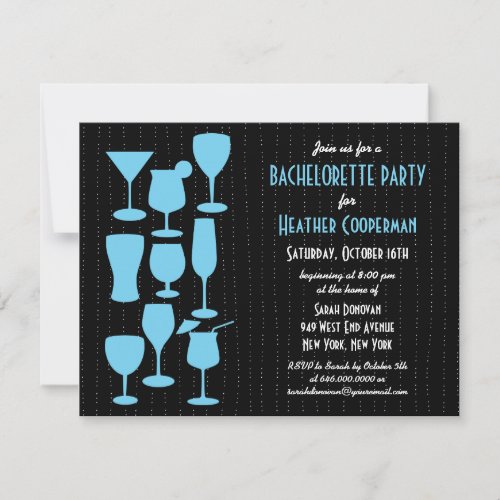 Raining Cocktails Bachelorette Party Invitation