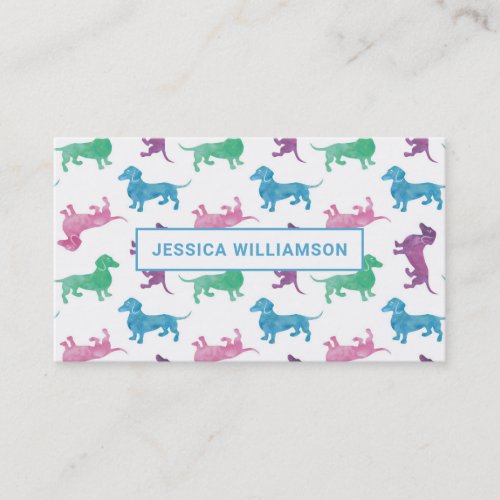 Raining Dachshunds Pastel Colored Dachshund Dogs Business Card