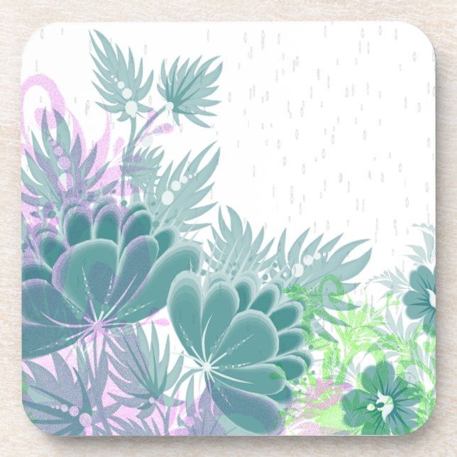 raining easter flowers beverage coaster (Front)