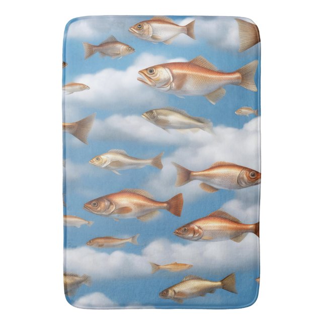 Raining Fish Bath Mat (Front Vertical)