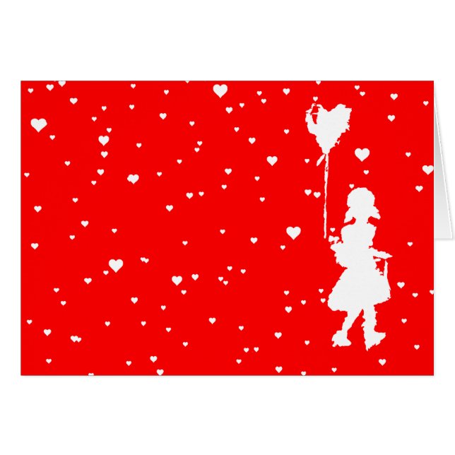 raining hearts personalize your own love message cards (Front Horizontal)