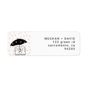 Raining Hearts Return Address Label