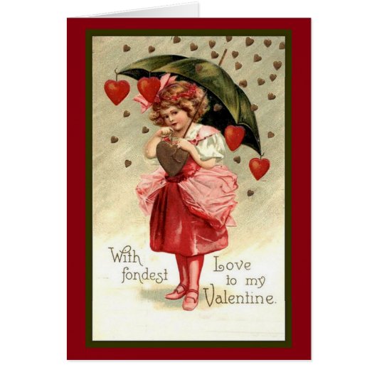 Raining Hearts Valentine Cards (Front)