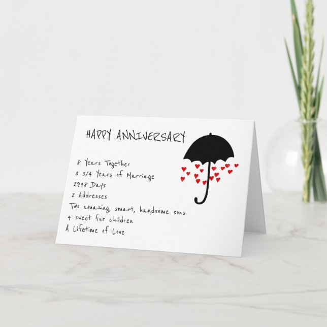 Raining Love Anniversary Card (Front)