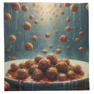 Raining Meatballs Cloth Napkin