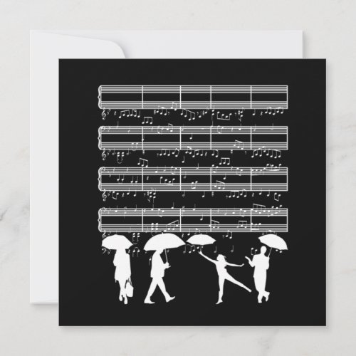 Raining Music Notes Pianist Musician Music Sheet G Invitation