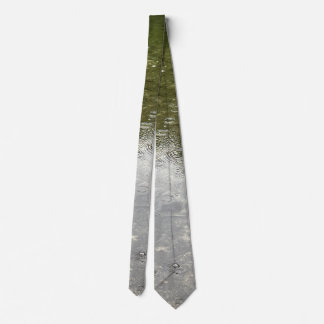 Raining on pond neck tie