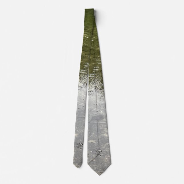 Raining on pond neck tie (Back)