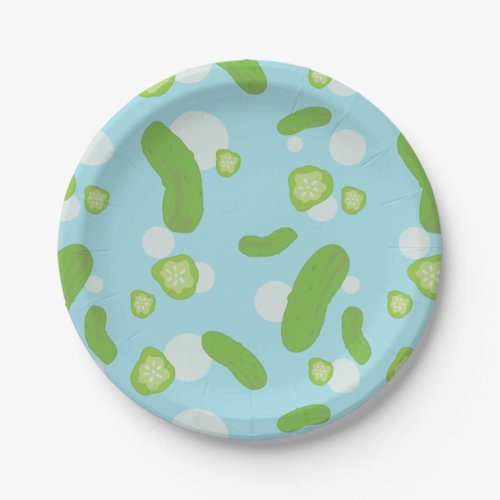 Raining Pickles Paper Plate