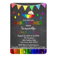 Raining Rainbow Baby Shower Invitation