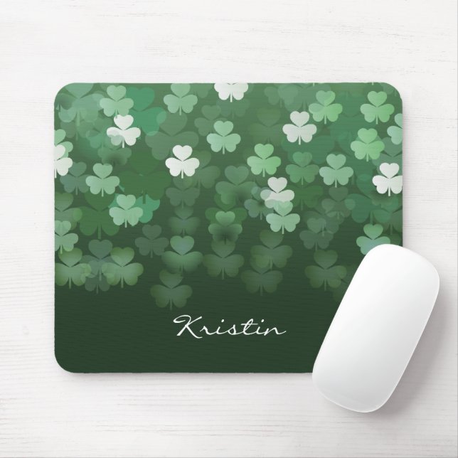Raining Shamrocks Mouse Pad (With Mouse)