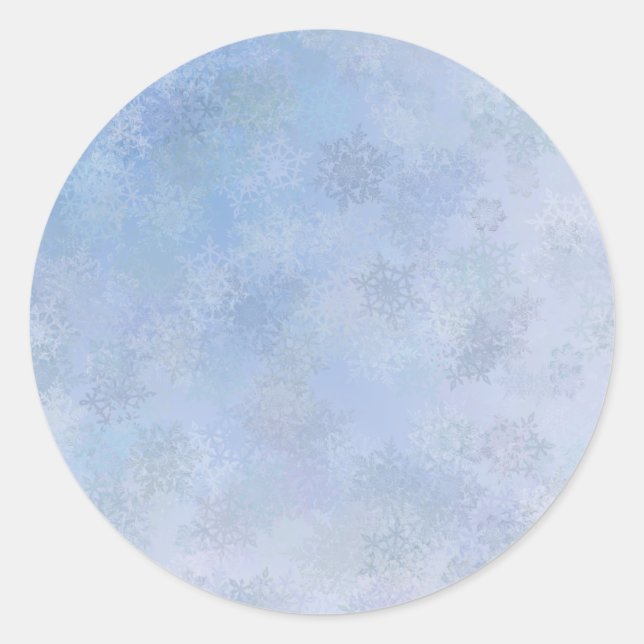 Raining Snowflakes Classic Round Sticker (Front)