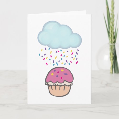 Raining Sprinkles on Cupcake Card
