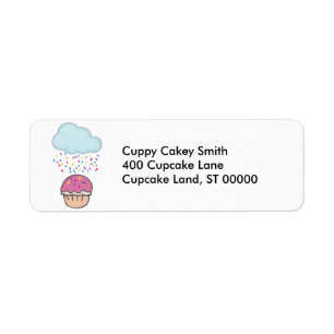 Raining Sprinkles on Cupcake Label
