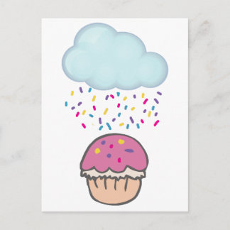 Raining Sprinkles on Cupcake Postcard