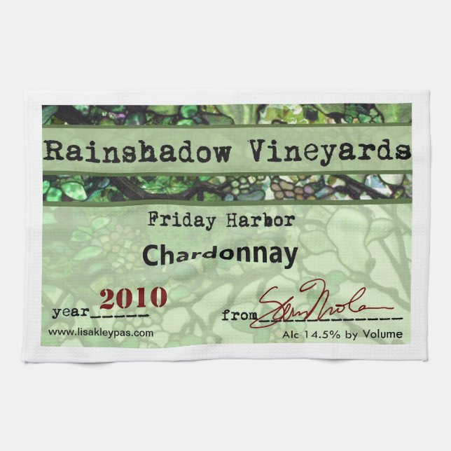 Rainshadow Vineyards Chardonnay Kitchen Towel (Horizontal)