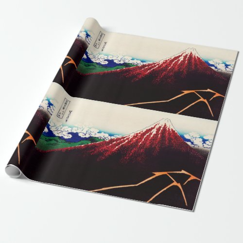 Rainstorm Beneath the Summit by Katsushika Hokusai Wrapping Paper