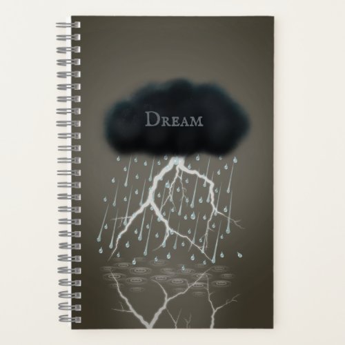 Rainstorm in Sepia Dreamscape Surreal Personalized Notebook