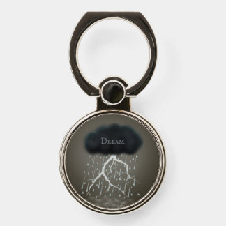 Rainstorm in Surreal Dream Sepia Personalized Phone Ring Stand