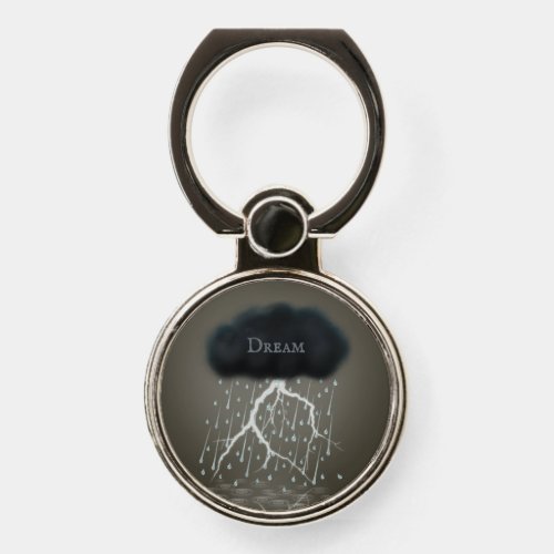 Rainstorm in Surreal Dream Sepia Personalized Phone Ring Stand