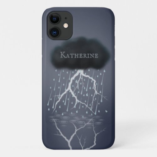 Rainstorm in Surreal Dream World Personalized iPhone 11 Case