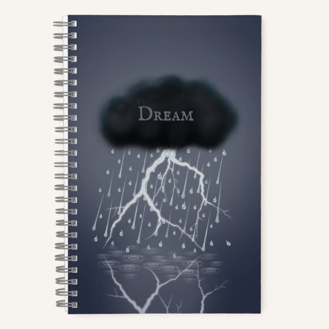 Rainstorm in Surreal Dream World Personalized Notebook (Front)