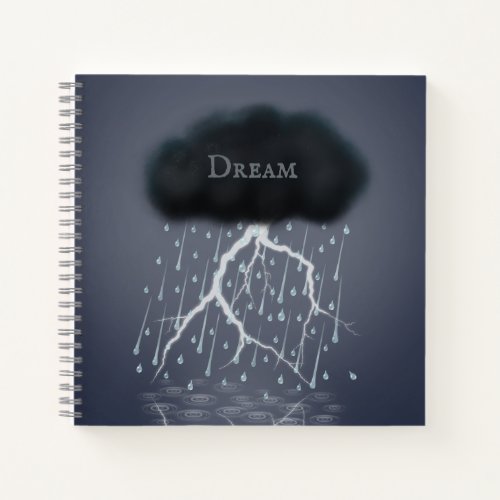 Rainstorm in Surreal Dream World Personalized Notebook