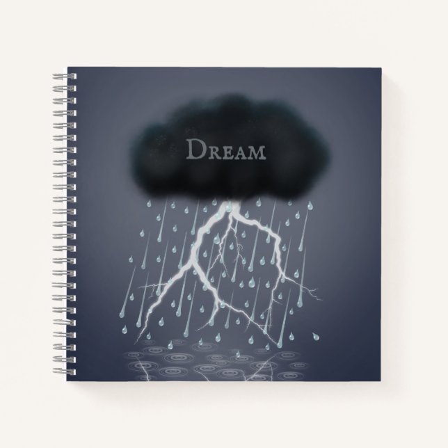 Rainstorm in Surreal Dream World Personalized Notebook (Front)