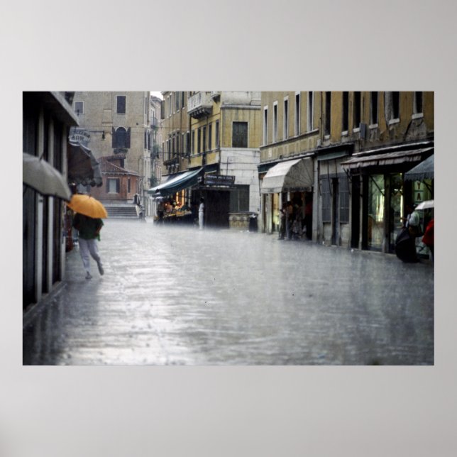 Rainstorm in Venice, Italy Poster (Front)