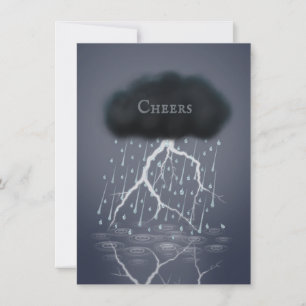 Rainstorm Thunder Cloud & Lightning Personalized Note Card