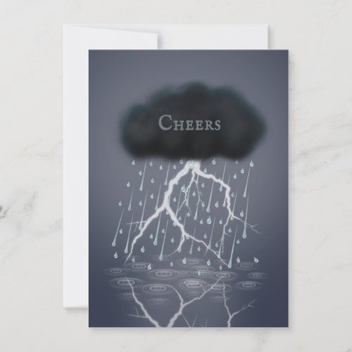 Rainstorm Thunder Cloud  Lightning Personalized Note Card